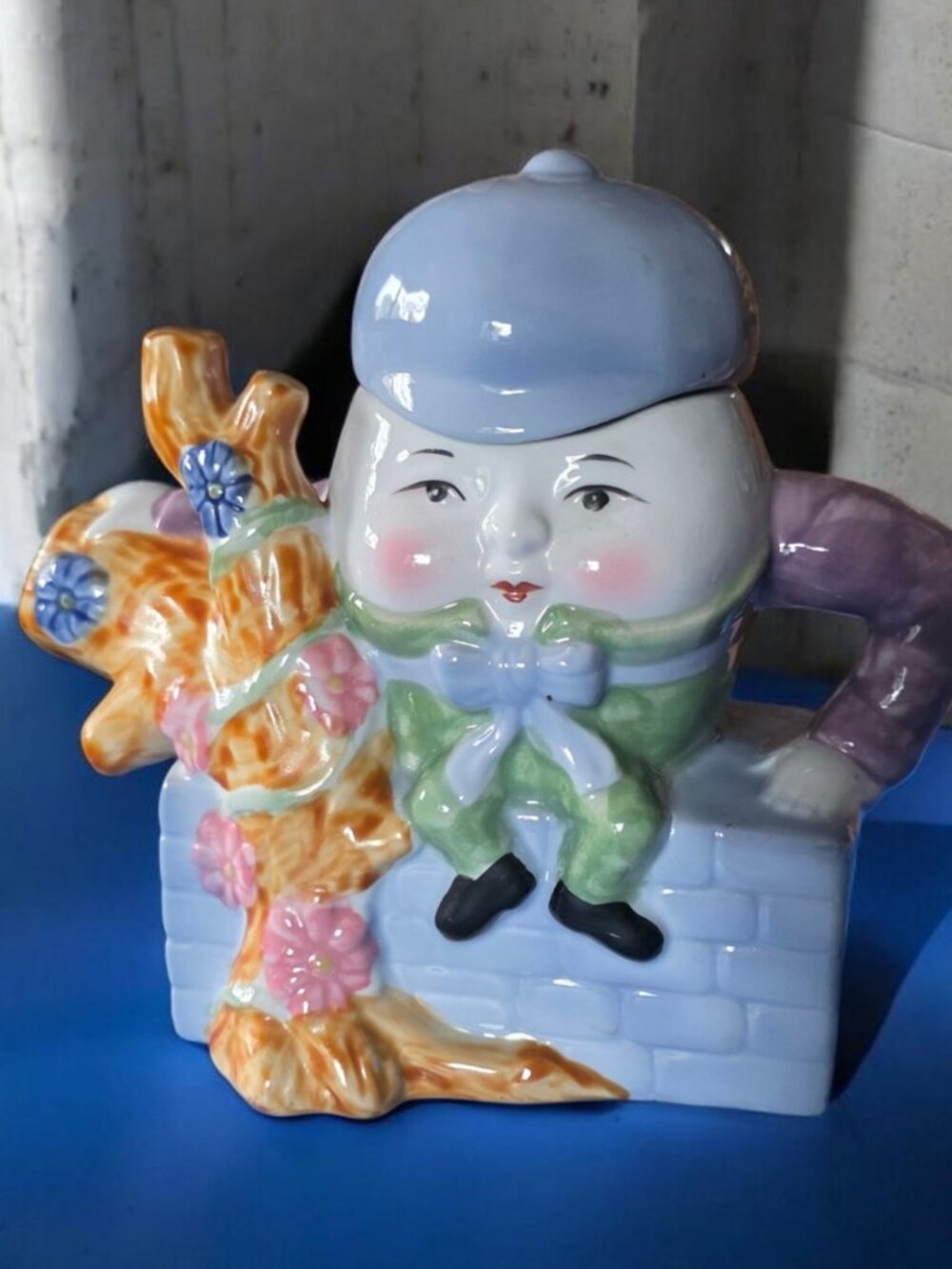 VTG EUC FEITX 1980's Whimsical Humpty Dumpty Hand Painted Teapot
